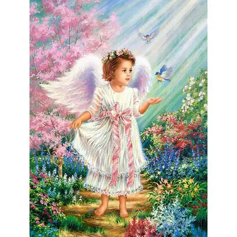 Kit Peinture Diamant Broderie 5D DIY Complet ange 30x40cm/12 * 16in Diamond Painting par Numéro full kits Grande Cristal Strass Point De Croix mosaïque Art Artisanat Salon Chambre Décoration Mural
