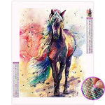 Broderie Diamant Cheval Multicolore - Vignette | My Diamond Painting