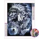 Broderie Diamant Indien et Loup - Vignette | My Diamond Painting