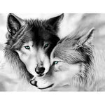 Broderie Diamant Loup Noir et Blanc - Vignette | My Diamond Painting