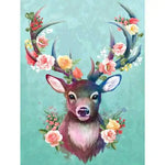 Broderie Diamant Cerf avec Bois Fleuris - Vignette | My Diamond Painting
