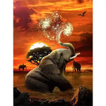 Broderie Diamant Éléphant Coucher de Soleil - Vignette | My Diamond Painting