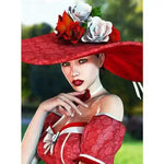 Broderie Diamant Femme Chapeau Rouge - Vignette | My Diamond Painting