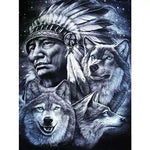 Broderie Diamant Indien et Loup - Vignette | My Diamond Painting