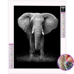 Broderie Diamant Éléphant Noir et Blanc - Vignette | My Diamond Painting