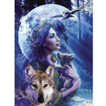 Broderie Diamant Fille au Loup - Vignette | My Diamond Painting