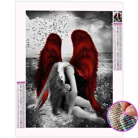 Broderie Diamant Ange Ailes Rouges | My Diamond Painting
