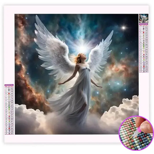 Broderie Diamant Ange dans le Ciel