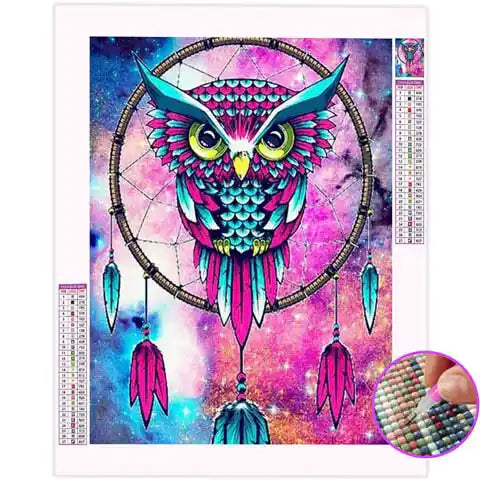 Broderie Diamant Attrape Rêve Hibou | My Diamond Painting