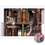 Broderie Diamant Bibliothèque Chat - Vignette | My Diamond Painting