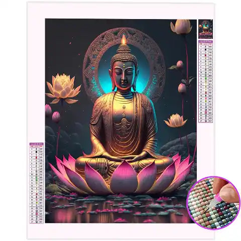 Broderie Diamant Bouddha Zen