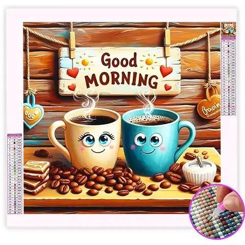 Broderie Diamant Café