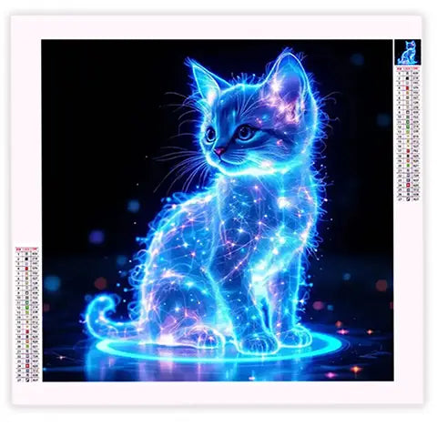 Broderie Diamant Chat Fluorescent
