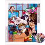 Broderie Diamant Chat Groupe - Vignette | My Diamond Painting