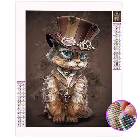 Broderie Diamant Chat Habillé | My Diamond Painting