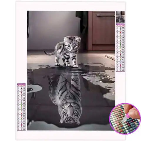 Broderie Diamant Chaton Devient Tigre | My Diamond Painting
