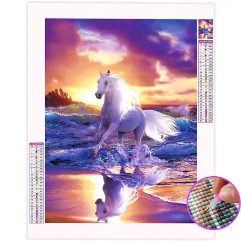 Broderie Diamant Cheval Coucher de Soleil | My Diamond Painting