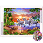 Broderie Diamant Chevaux Blancs - Vignette | My Diamond Painting