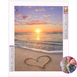 Broderie Diamant Cœur sur la Plage - Vignette | My Diamond Painting