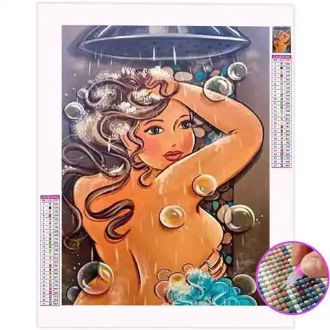Broderie Diamant Femme sous la Douche | My Diamond Painting