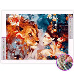 Broderie Diamant Fille Lion - Vignette | My Diamond Painting