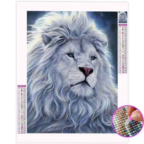 Broderie Diamant Lion Blanc | My Diamond Painting