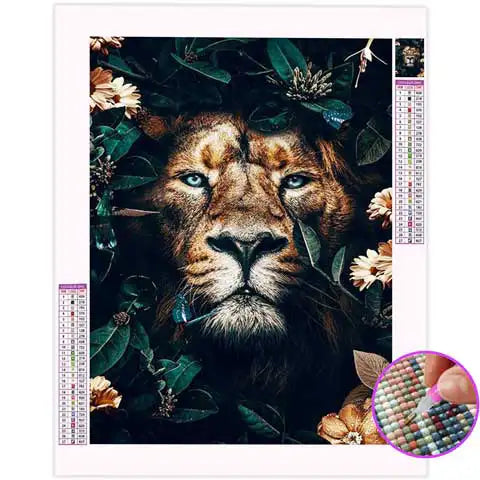 Broderie Diamant Lion Fleur | My Diamond Painting