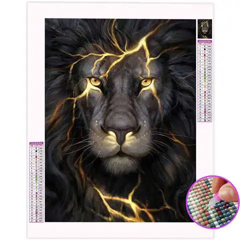 Broderie Diamant Lion Noir | My Diamond Painting