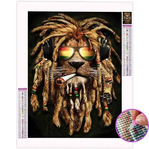 Broderie Diamant Lion Rasta | My Diamond Painting