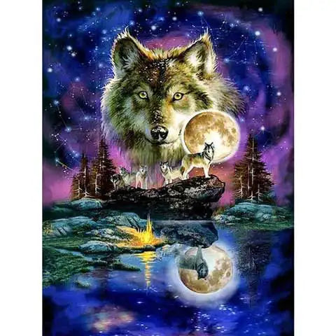 Broderie Diamant Loup Étoile | My Diamond Painting