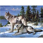 Broderie Diamant Loup dans la Neige - Vignette | My Diamond Painting