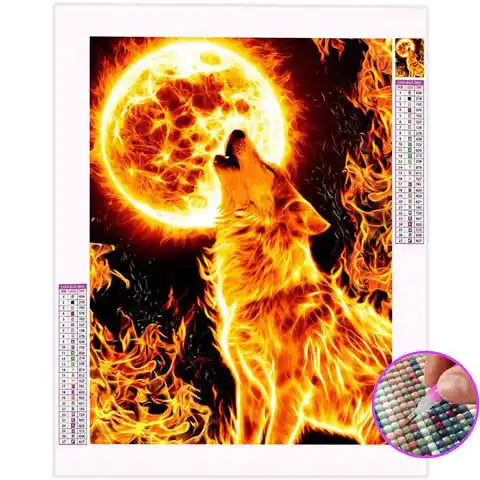 Broderie Diamant Loup de Feu | My Diamond Painting