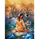 Broderie Diamant Loup et Indienne | My Diamond Painting