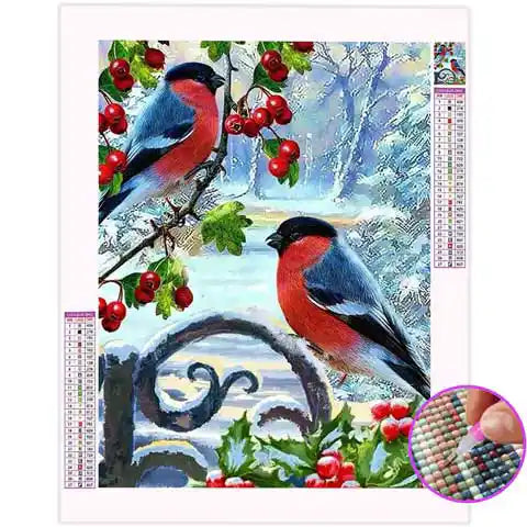 Broderie Diamant Oiseau en Hiver | My Diamond Painting