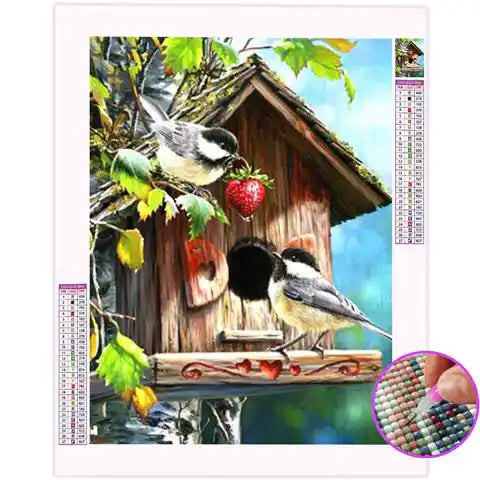 Broderie Diamant Oiseaux Cabane | My Diamond Painting