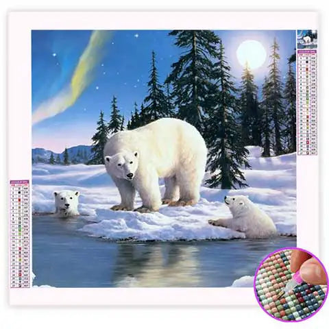 Broderie Diamant Ours Blanc | My Diamond Painting