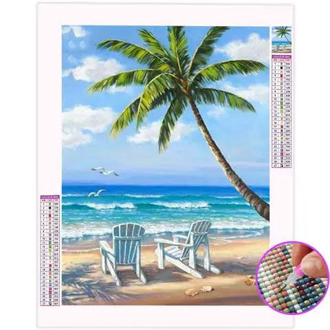 Broderie Diamant Palmier Plage | My Diamond Painting