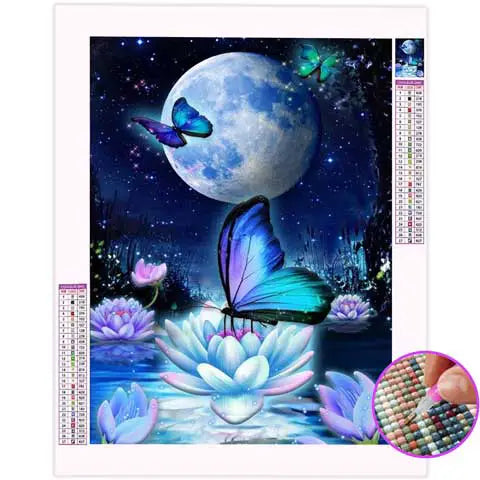 Kit Peinture Diamant Papillon Violet - Diamond Painting Adulte/enfant Avec Toile Et Outils - DIY Déco - 7