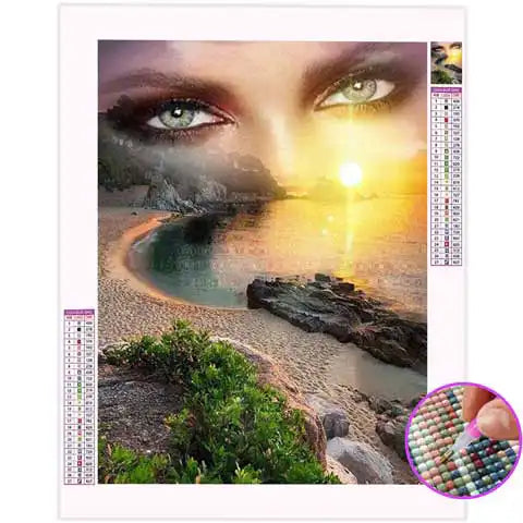Broderie Diamant Plage et Visage | My Diamond Painting