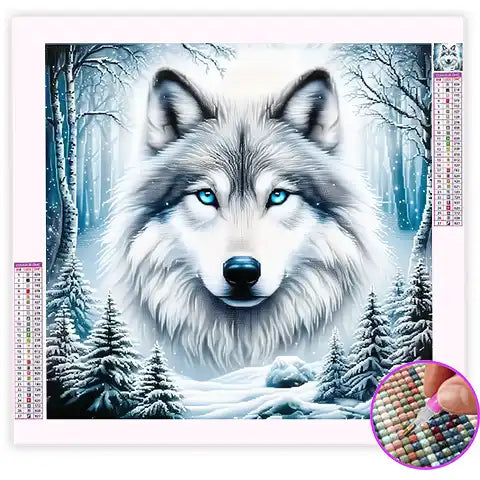 Broderie Diamant Tête de Loup