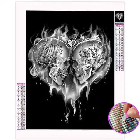 Broderie Diamant Tête de Mort Amoureux | My Diamond Painting