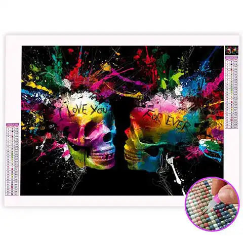 Broderie Diamant Tête de Mort Couleur | My Diamond Painting