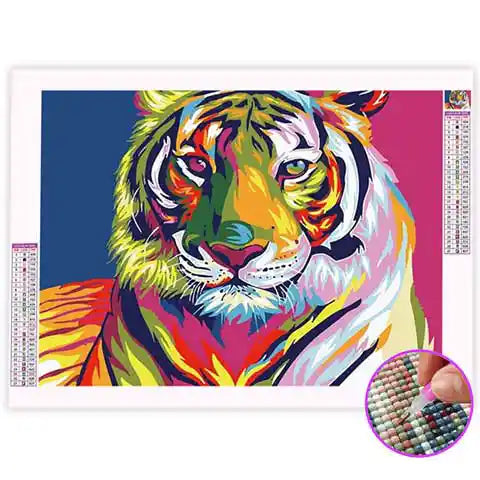 Broderie Diamant Tigre Multicolore | My Diamond Painting