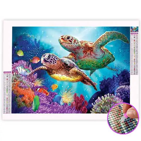 Broderie Diamant Tortue