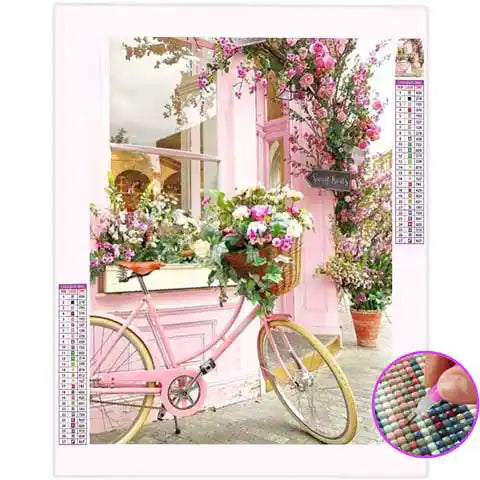 Broderie Diamant Vélo Fleurs | My Diamond Painting