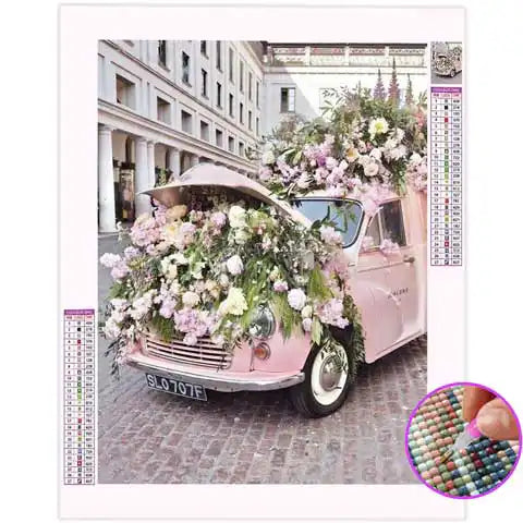Broderie Diamant Voiture Fleurs | My Diamond Painting