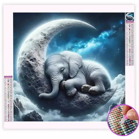 Broderie Diamant Bébé Éléphant