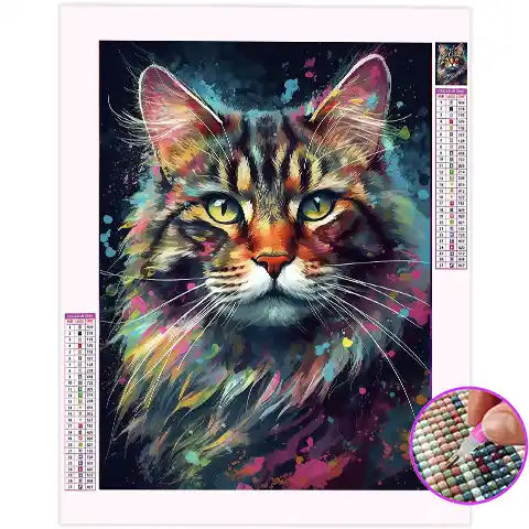 Broderie Diamant Chat Norvégien