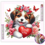 Broderie Diamant Chien Cœur