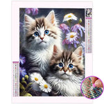 Broderie Diamant Deux Chat